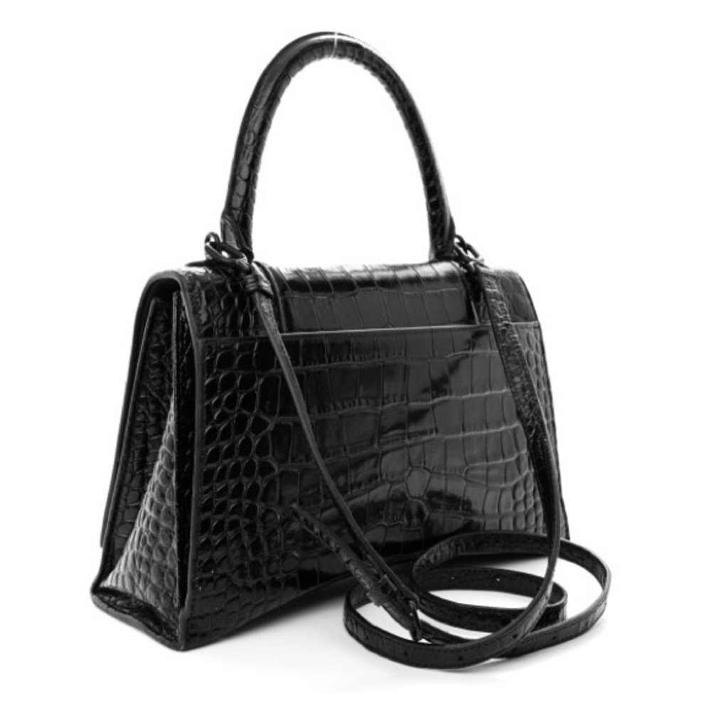 Balenciaga Medium Hourglass Bag - Black Croc - Picture 2 of 5
